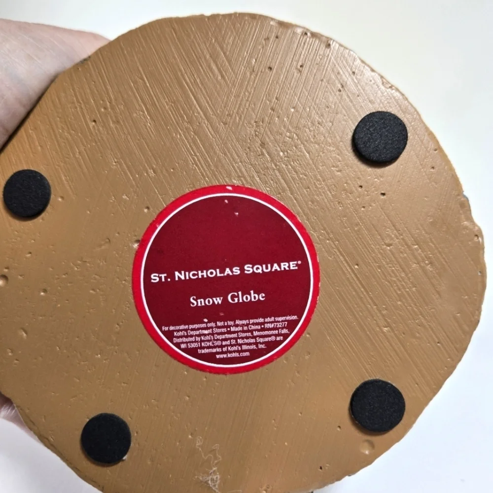 Vintage St. Nicholas Square Cowboy Snowman Snow Globe 8" Southwestern Christmas - Picture 3 of 4